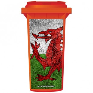 Sparkling Welsh Dragon Wheelie Bin Sticker Panel